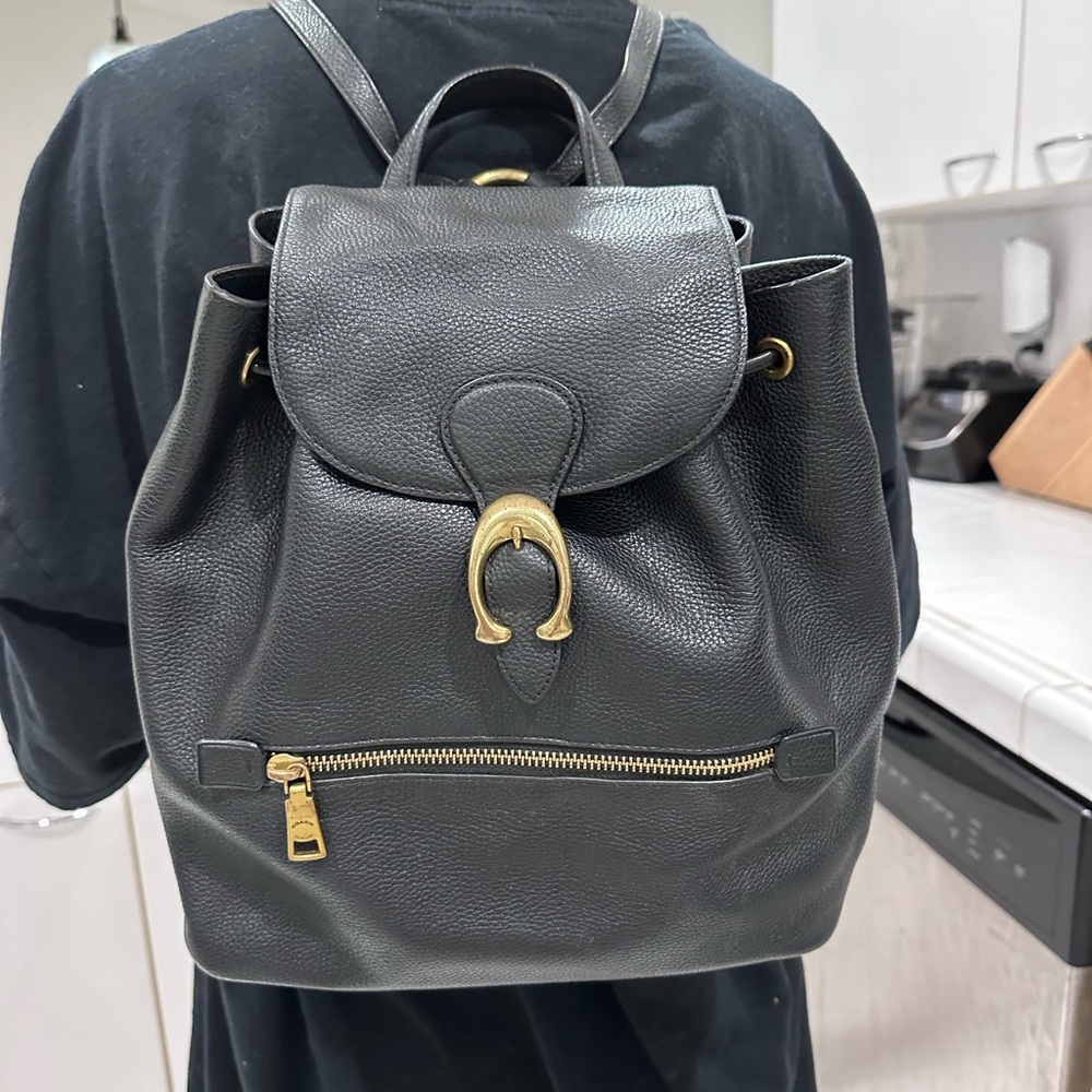 Black Leather Backpack